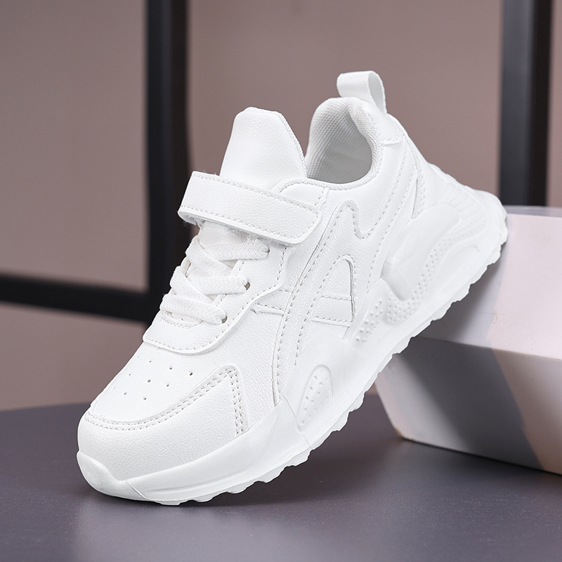 Badminton Junior - Branco crianças sapatos casuais de couro
